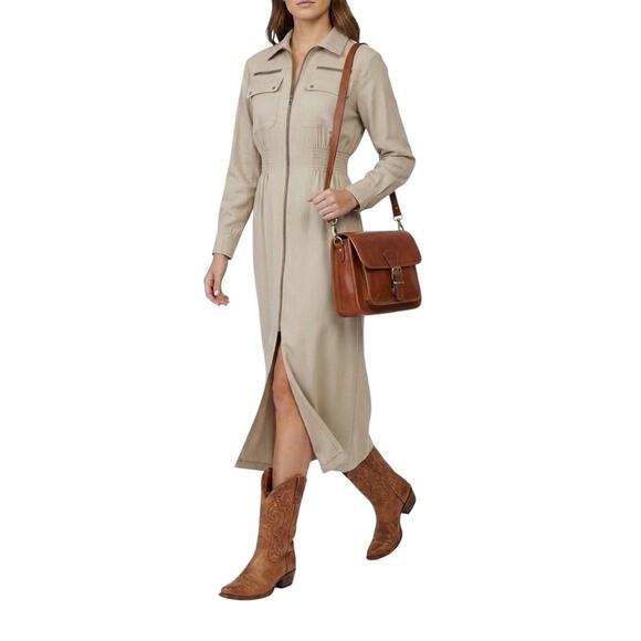 Karen Alexander Dresses & Skirts - Karen Alexander vintage khaki full zip trench dress size 12